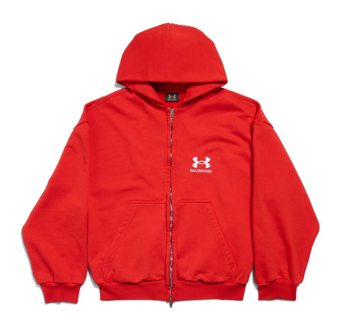Balenciaga × Under Armour Zip-Up Hoodie Red