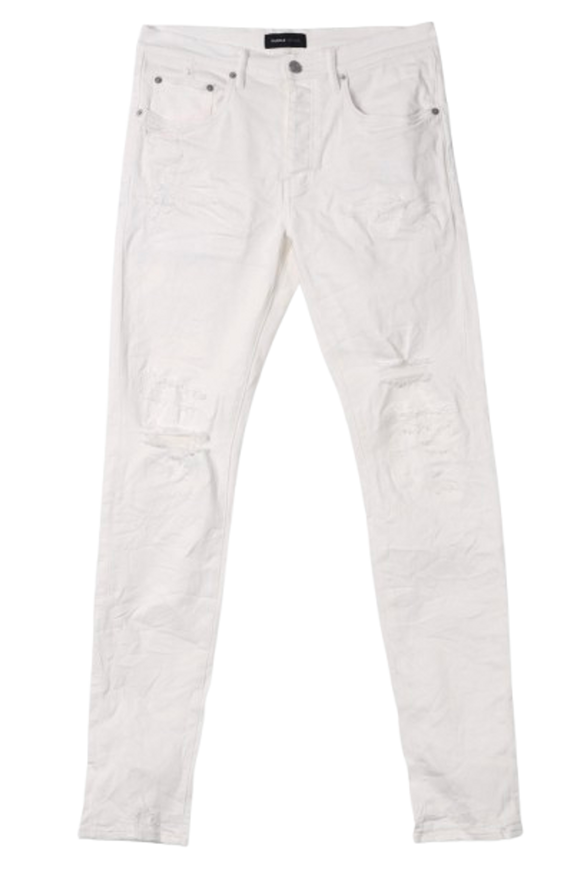 Purple Brand Light Destroy Skinny Jeans In White Fabric