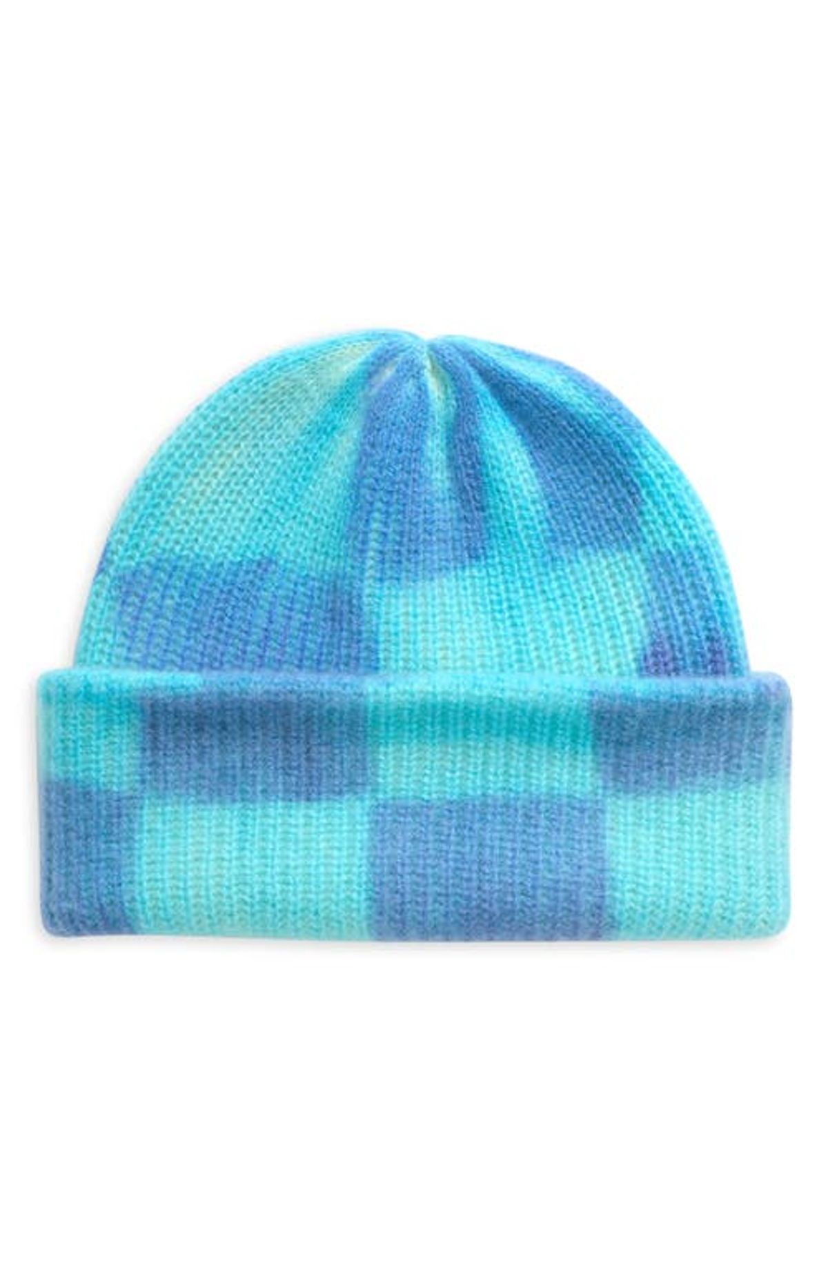 The Elder Statesman Chess Cashmere Beanie In Blue