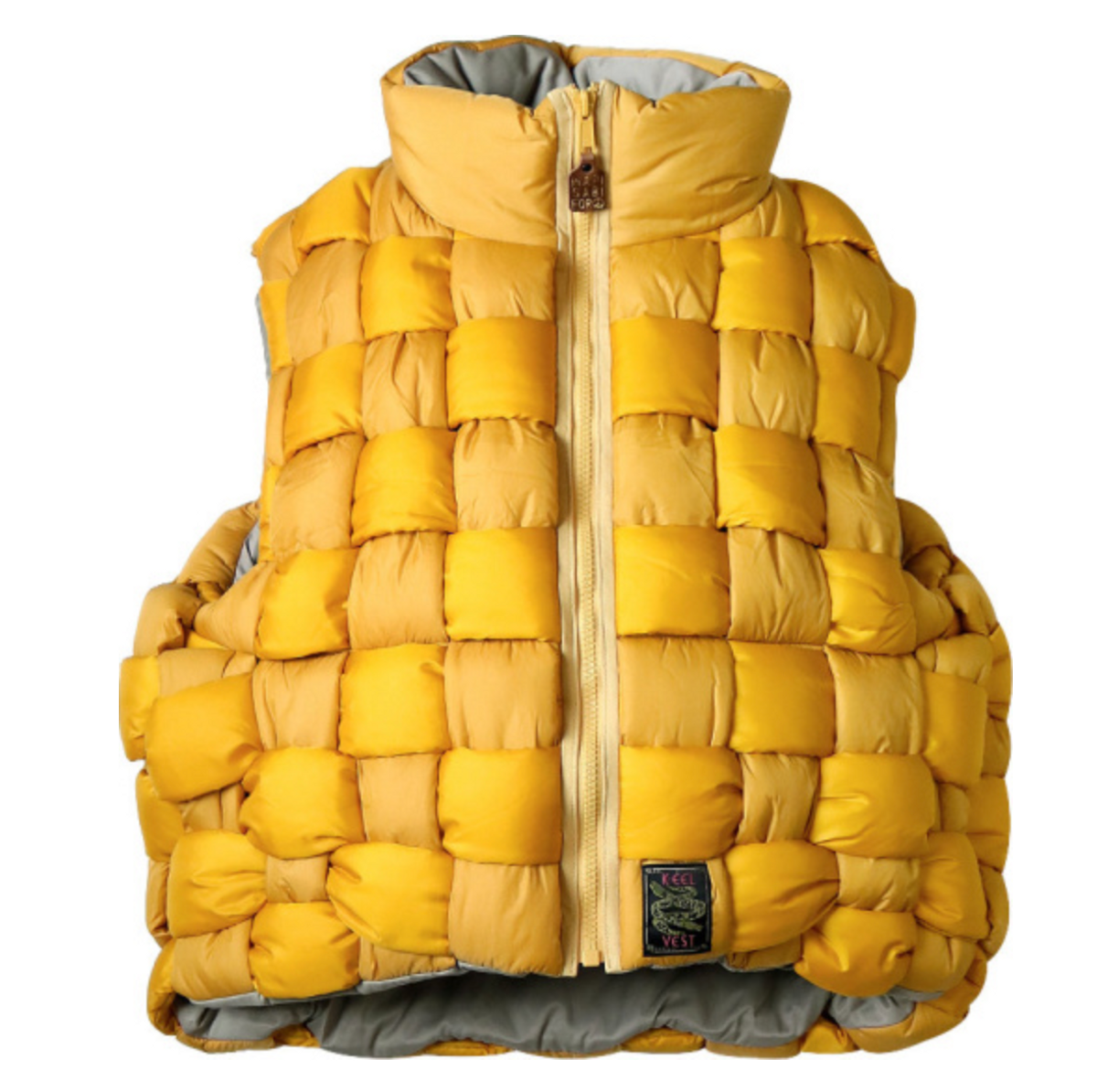 Kapital Yellow Woven Keel Down Vest