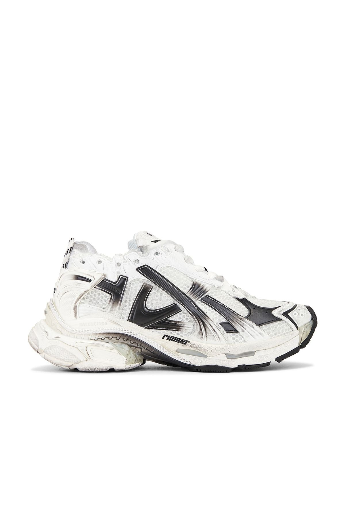Balenciaga Runner White Low Top Sneakers With Logo Embroidery In Mesh And Nylon Man In Multicolor