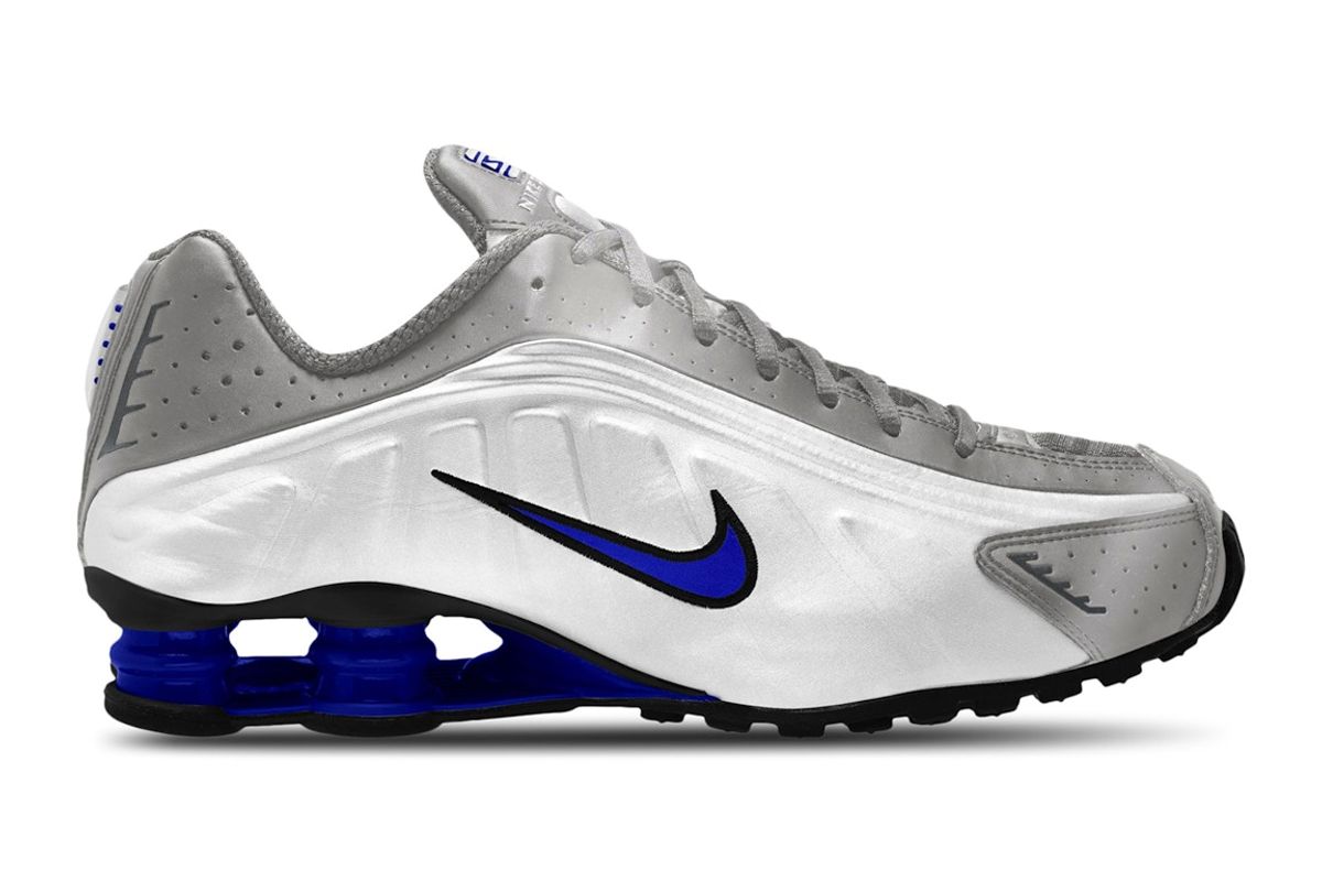 Nike Shox R4 Orlando In White/metallic Silver/royal