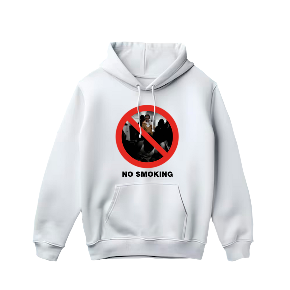 Lil Tjay Merch No Smoking Hoodie in White