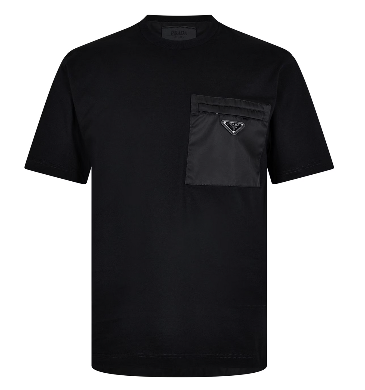 Prada Re-nylon Pocket Jersey T-shirt In Black