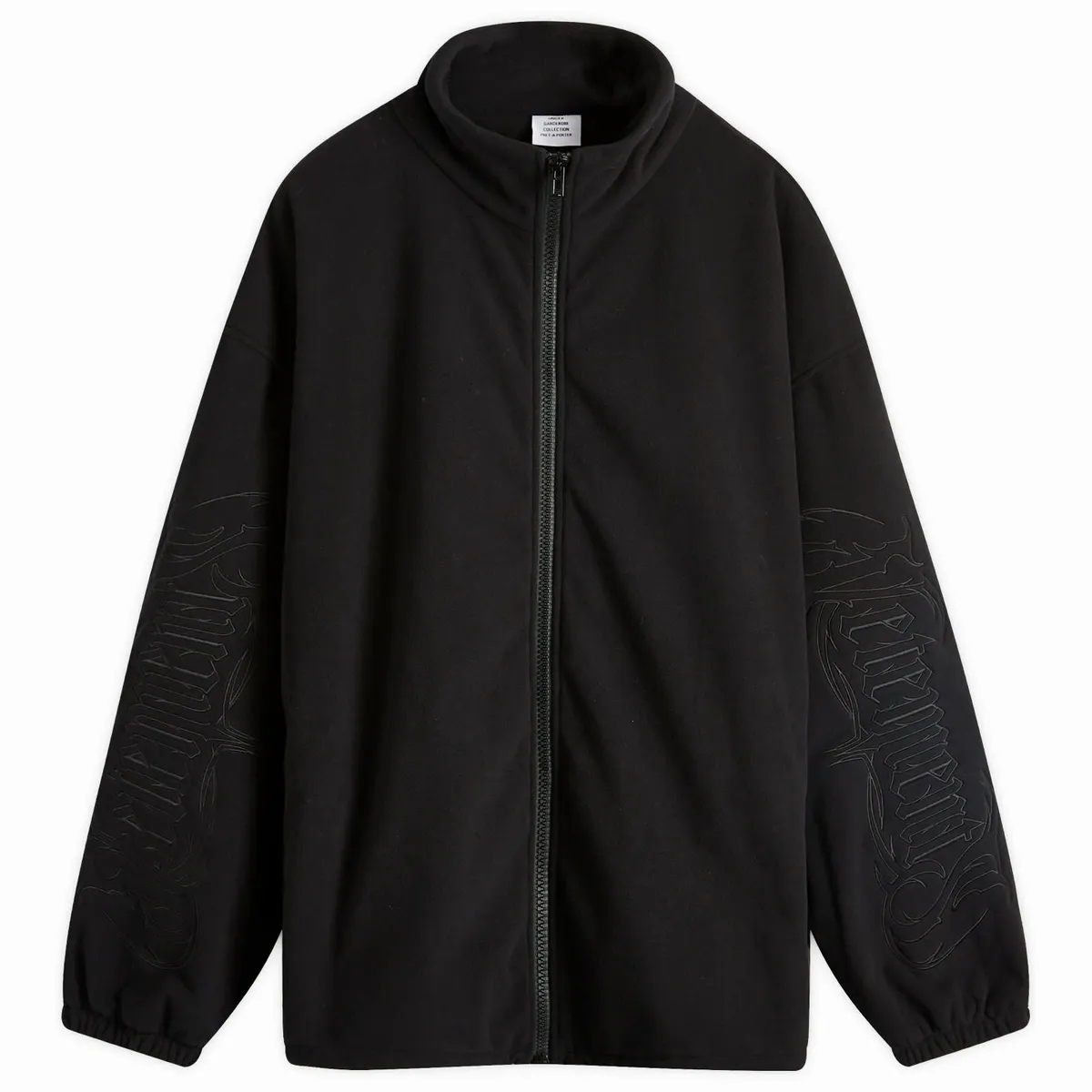 Vetements Black Metal Sleeves Fleece Jacket