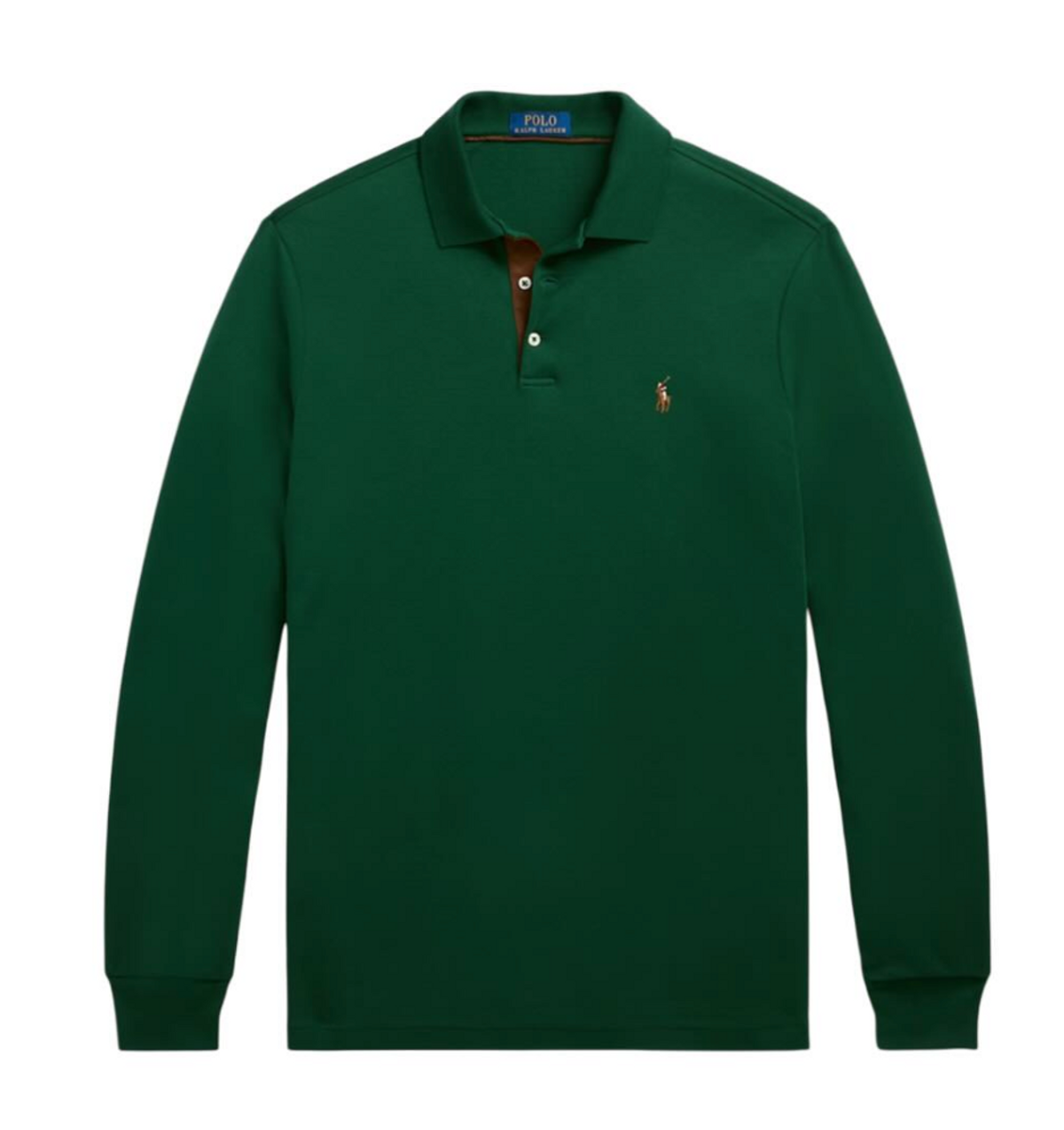 Polo Ralph Lauren Cotton Interlock Classic Fit Long Sleeve Polo Shirt In Green
