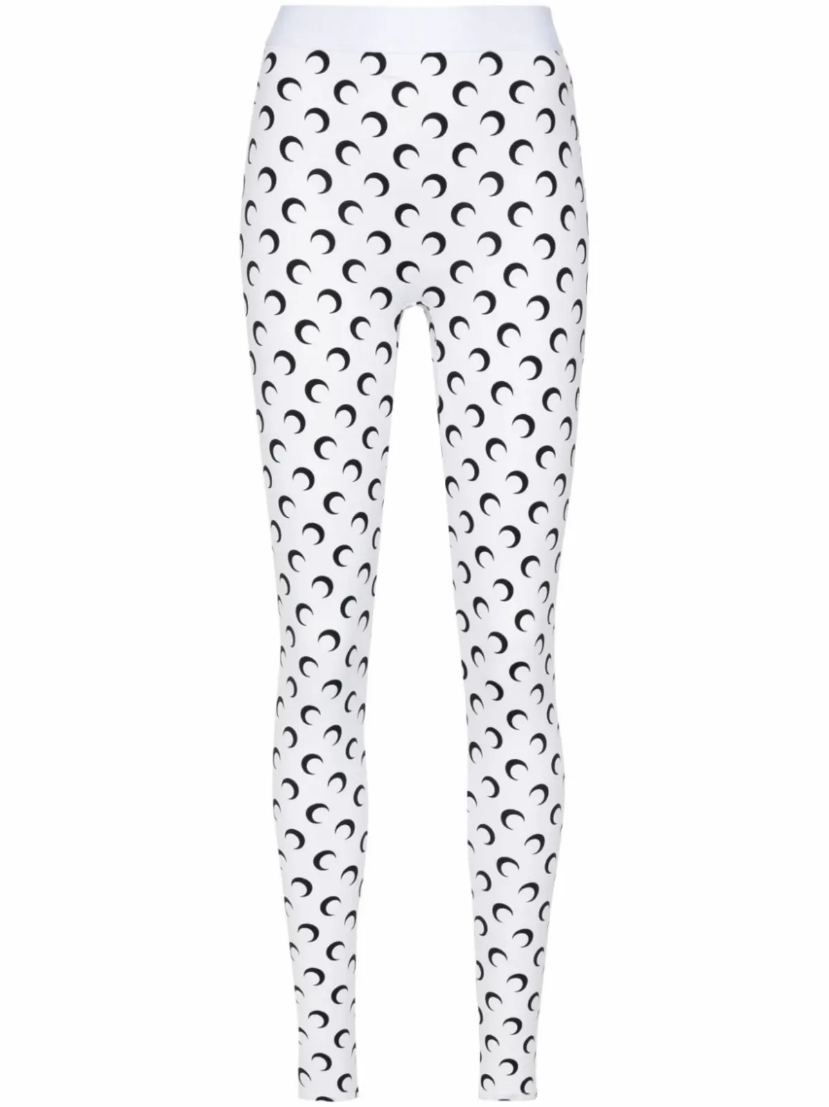 Marine Serre White Fuseaux Moon-print Leggings