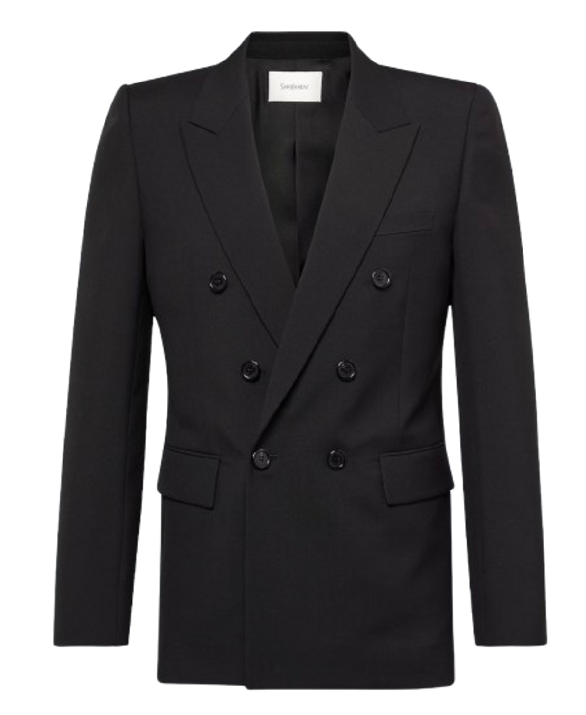 Saint Laurent Double-breasted Wool Blazer In Black