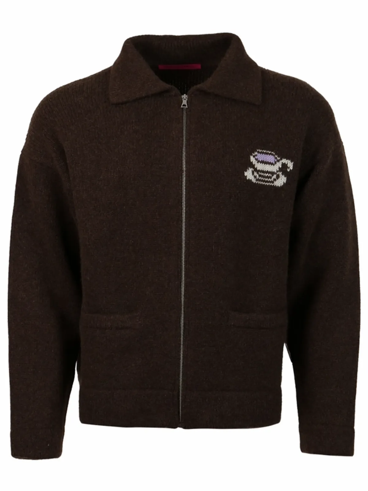 The Elder Statesman Hot Tea Cashmere Zip Jacket In Brown