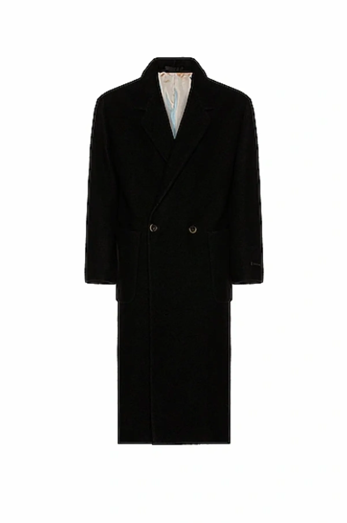 Fear of God Double-breasted Melton Wool Overcoat In Black