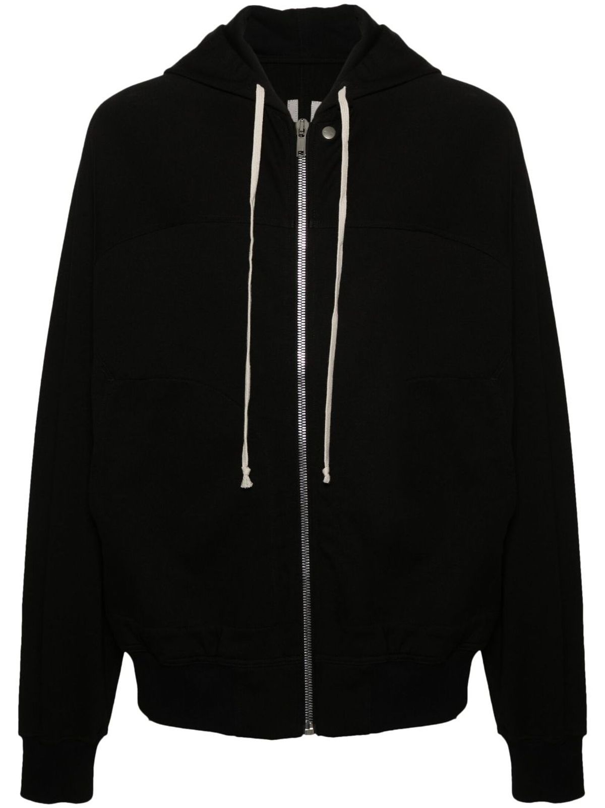 Rick Owens Zip-up Cotton Hoodie In Black
