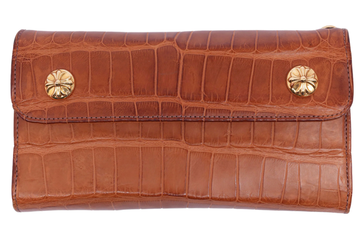 Chrome Hearts Alligator Leather Wallet w/ 22k Gold Hardware
