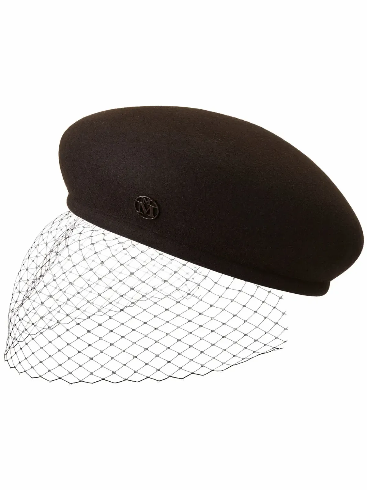 Maison Michel New Bonnie Veil Hat In Brown