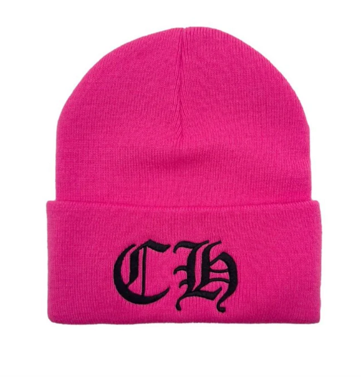 Chrome Hearts CH Logo Embroidered Pink Beanie