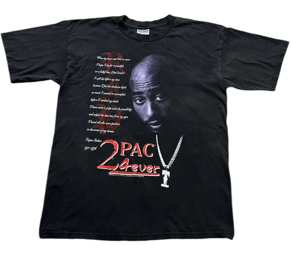 Vintage × 2Pac Merch Tupac Shakur 1997 4Ever Rare Grail Rap T-shirt
