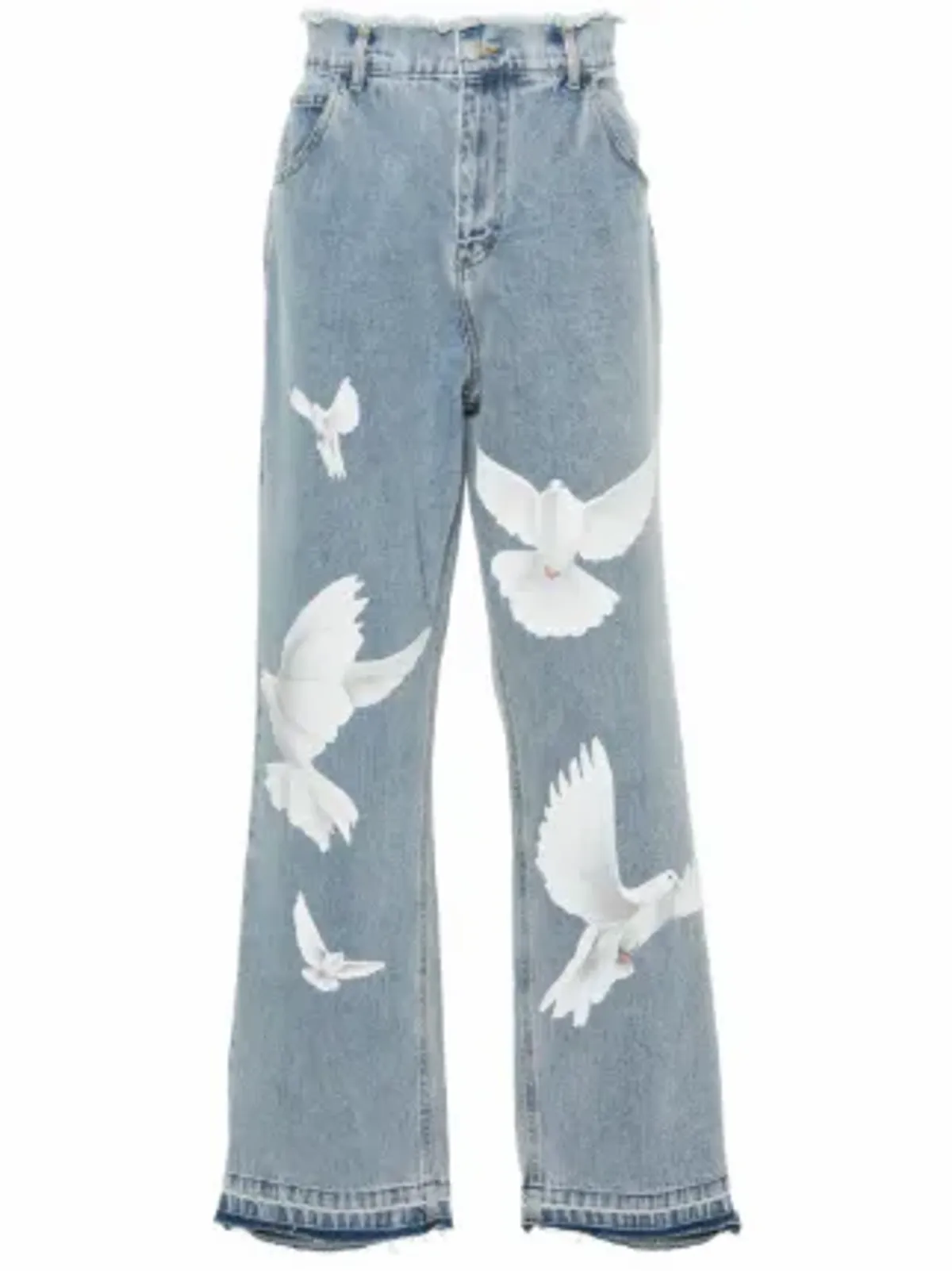 3.Paradis Freedom Doves Denim Wide Leg Denim Jeans