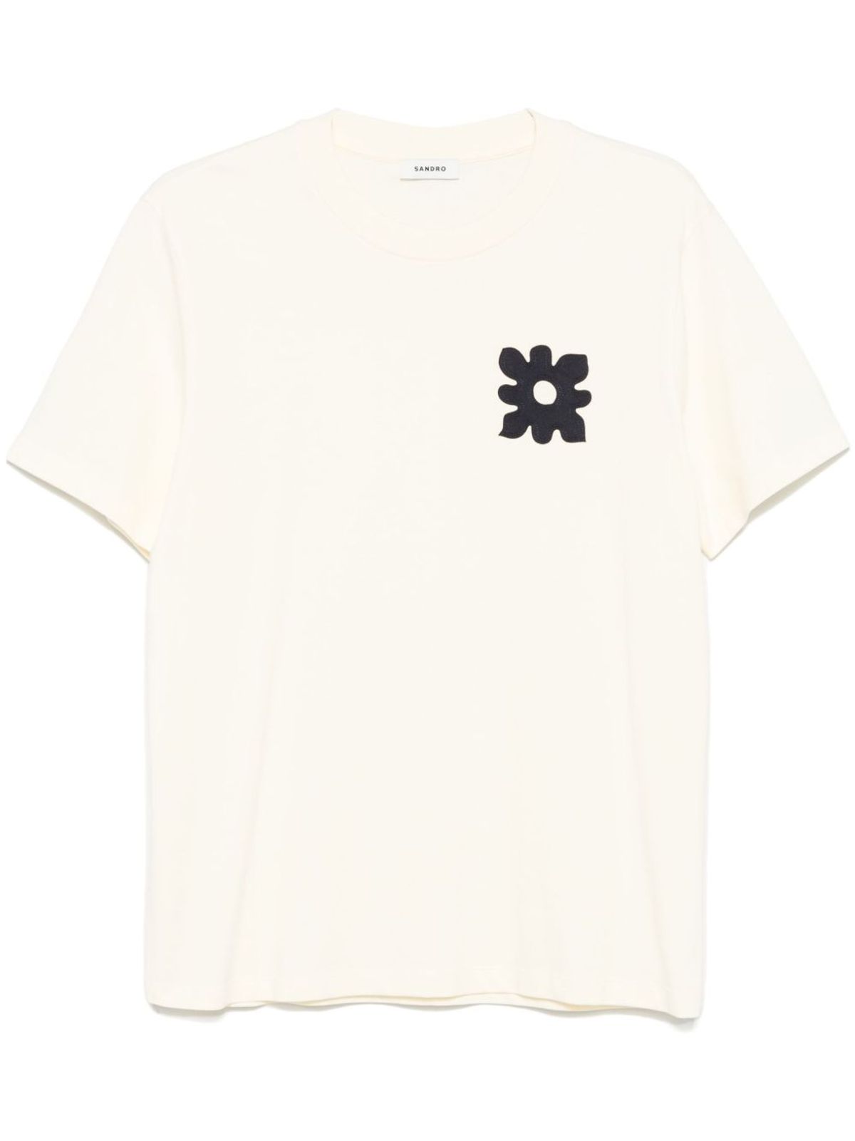 Sandro Patch-detail T-shirt In Neutrals