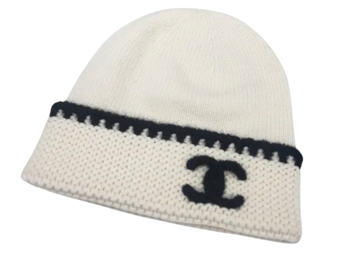 Chanel White Cashmere Beanie