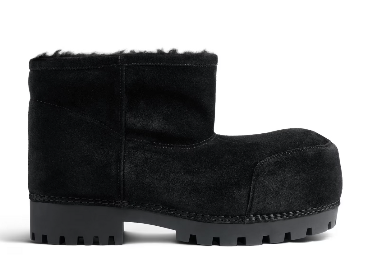 Balenciaga Alaska Fur Bootie in black