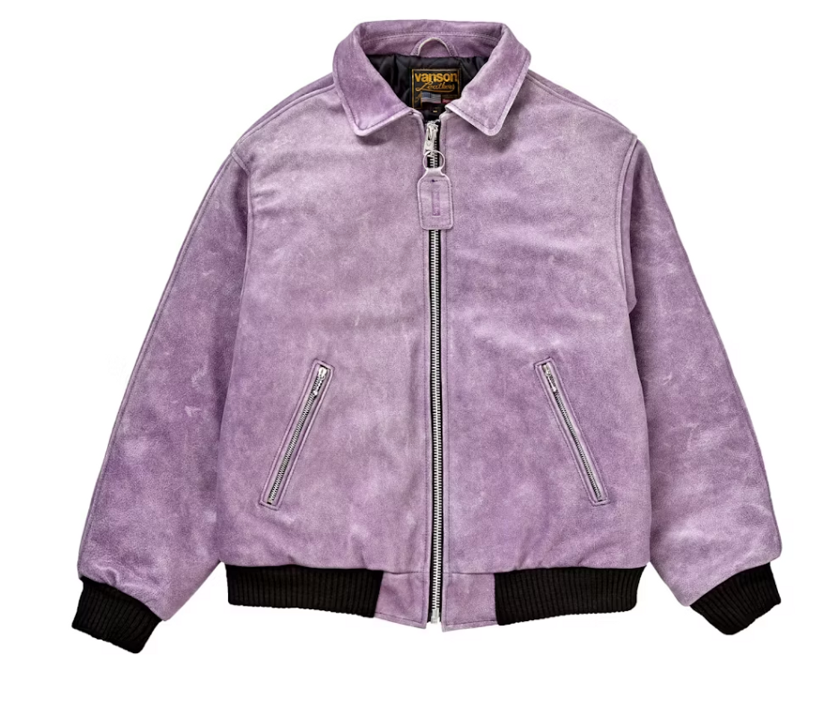 Supreme × Vanson Leathers Leather Jacket Dark Purple