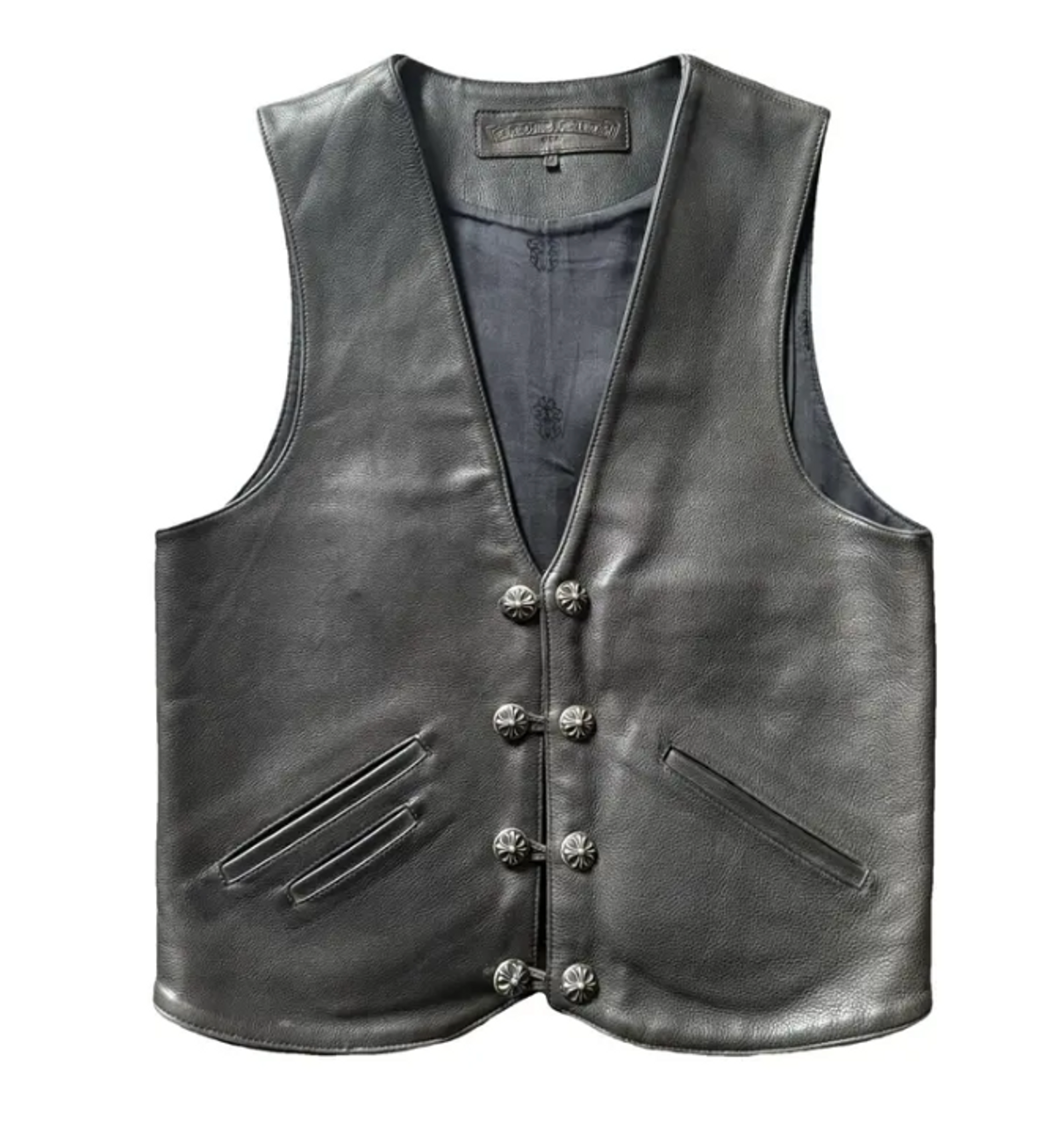 Chrome Hearts Leather Vest In Black