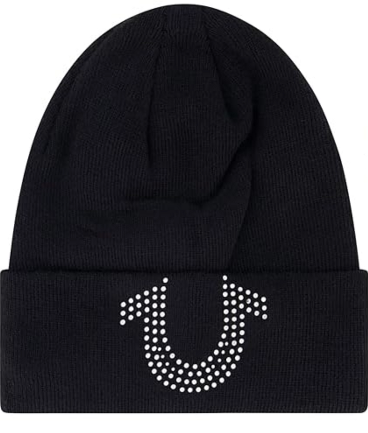 ❤️ True Religion Distressed Rhinestone hat True Religion Bedazzled Beanie Hat Red Horseshoe Rhinestones  main image 2