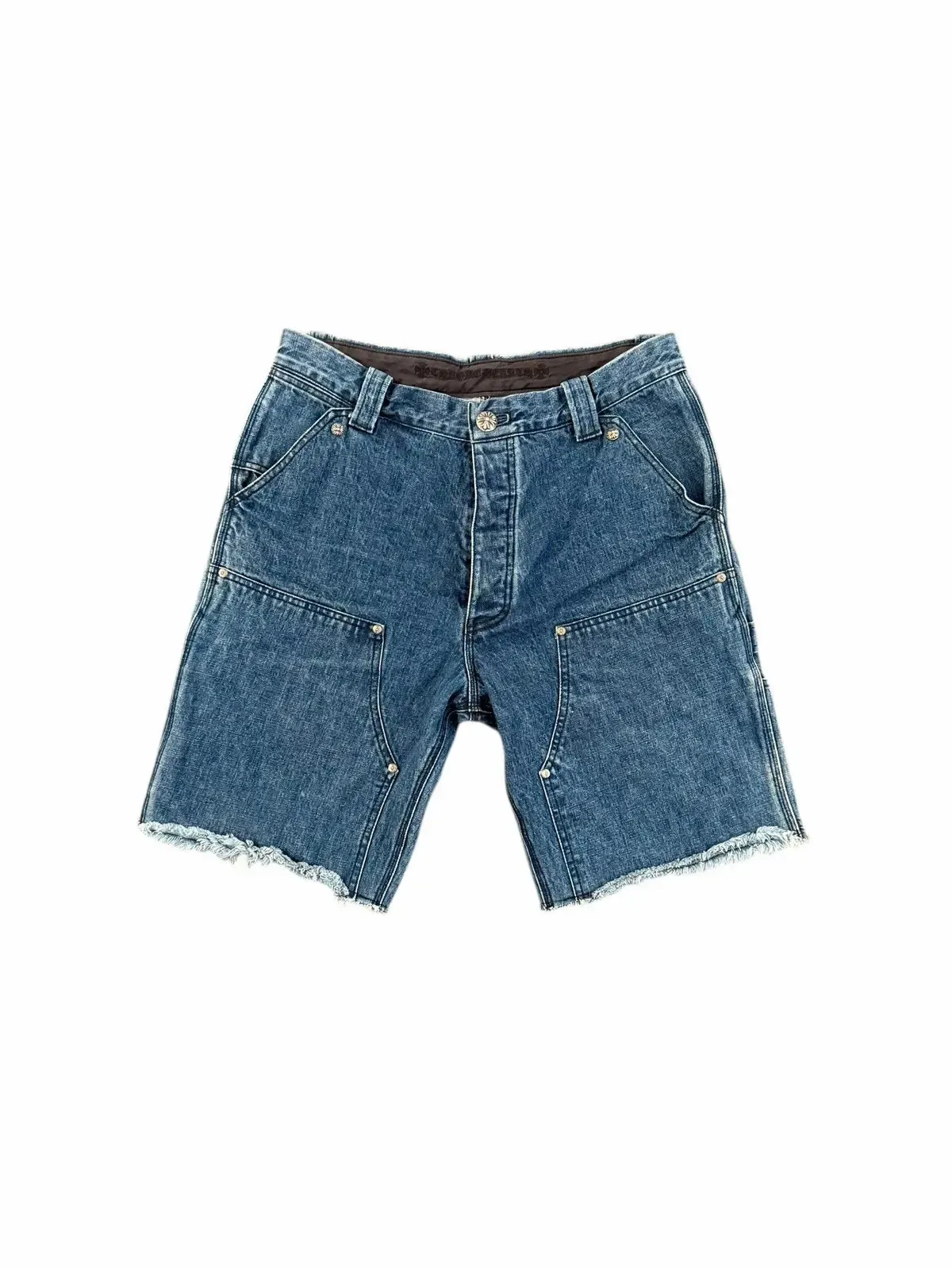 Chrome Hearts Double Knee Shorts In Blue