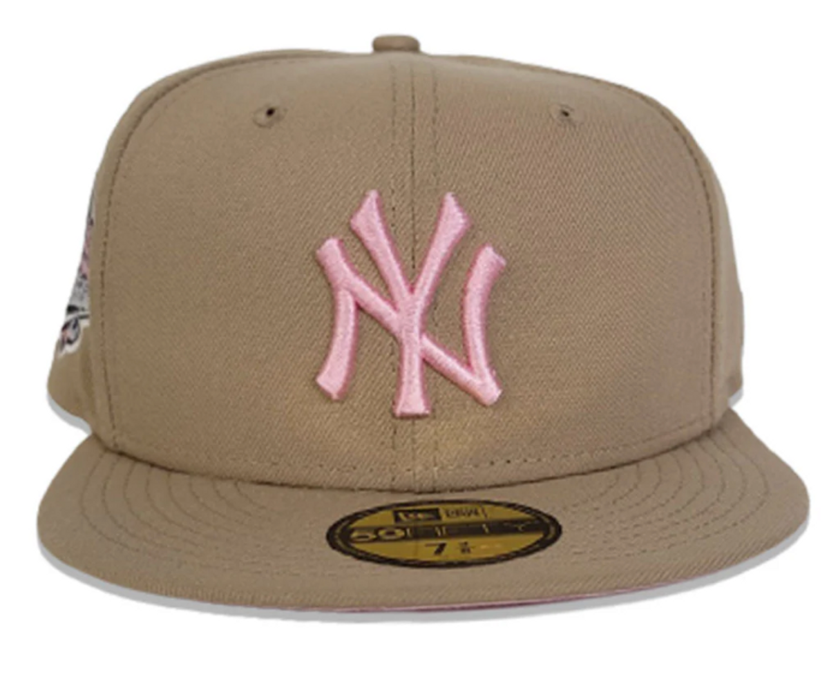 New Era Tan New York Yankees Pink Bottom 1999 World Series Side Patch New Era 59Fifty Fitted