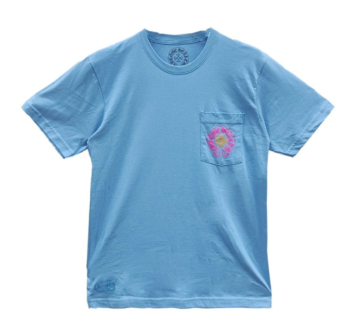 Chrome Hearts Miami Exclusive Horseshoe Short Sleeve Blue T-Shirt Tee