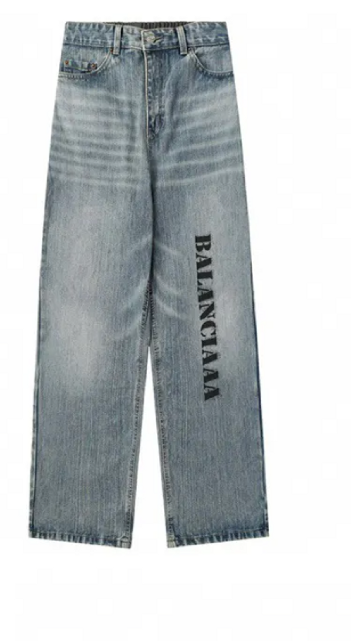 Balenciaga 24SS Logo Outline Patchwork Hybrid Baggy Jeans