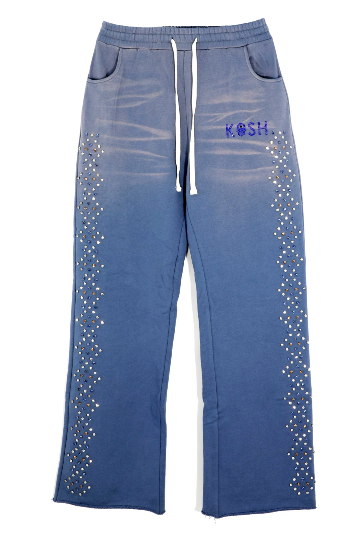 Kash Paris Cali Washed Pant with Stones Blue Whiskers