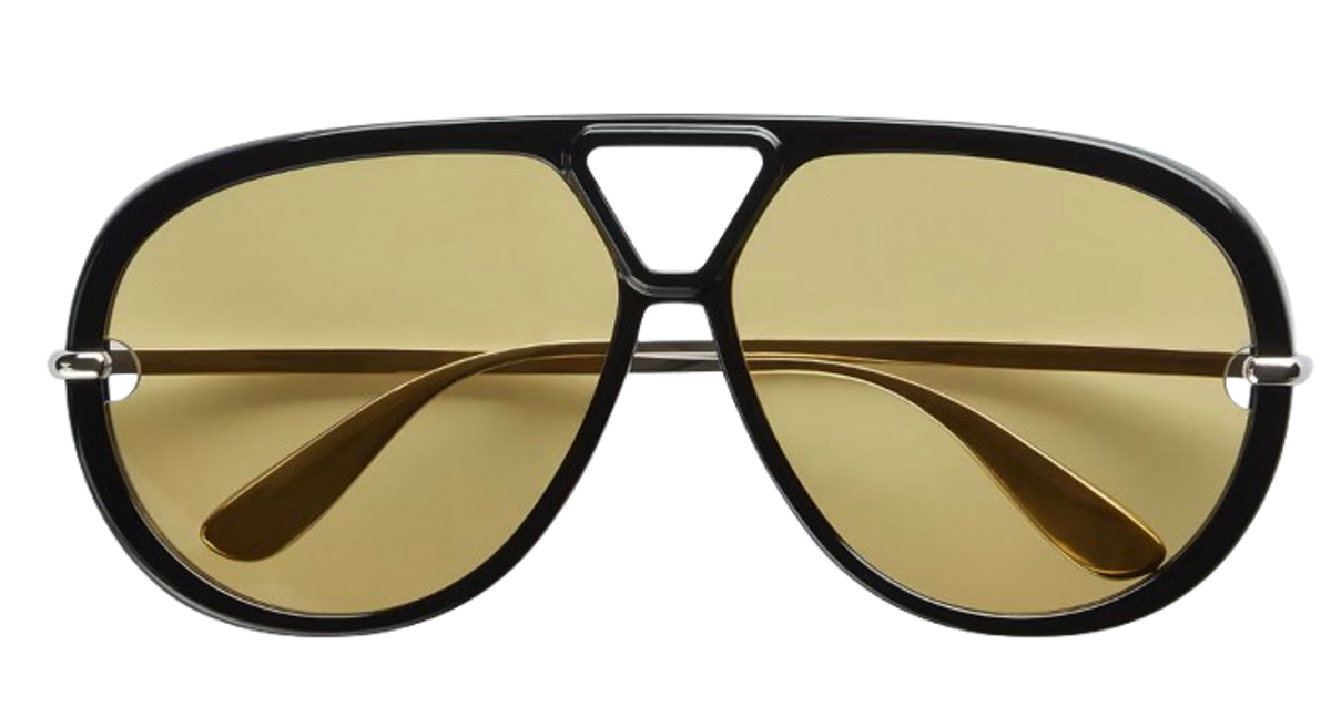 Bottega Veneta Classic Aviator Sunglasses In Black/yellow