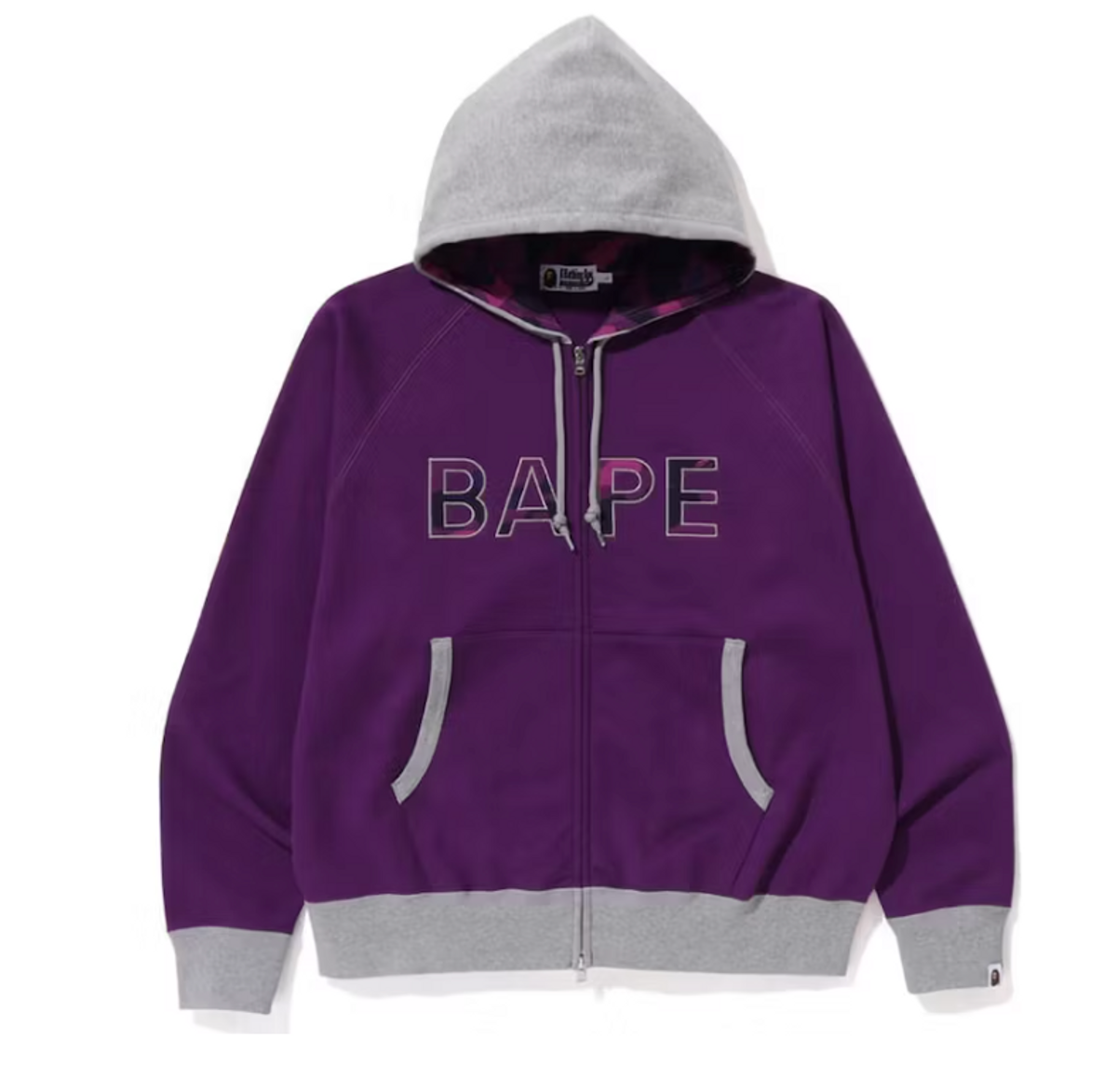 Bape Color Camo Thermal Full Zip Hoodie Purple