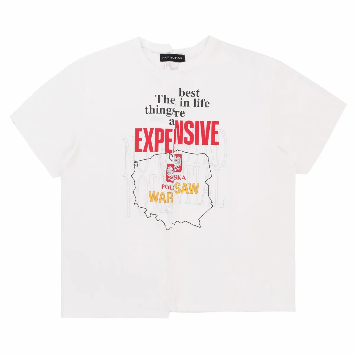 Project Gr Tight Fit Split T-Shirt White | WHAT'S ON THE STAR?