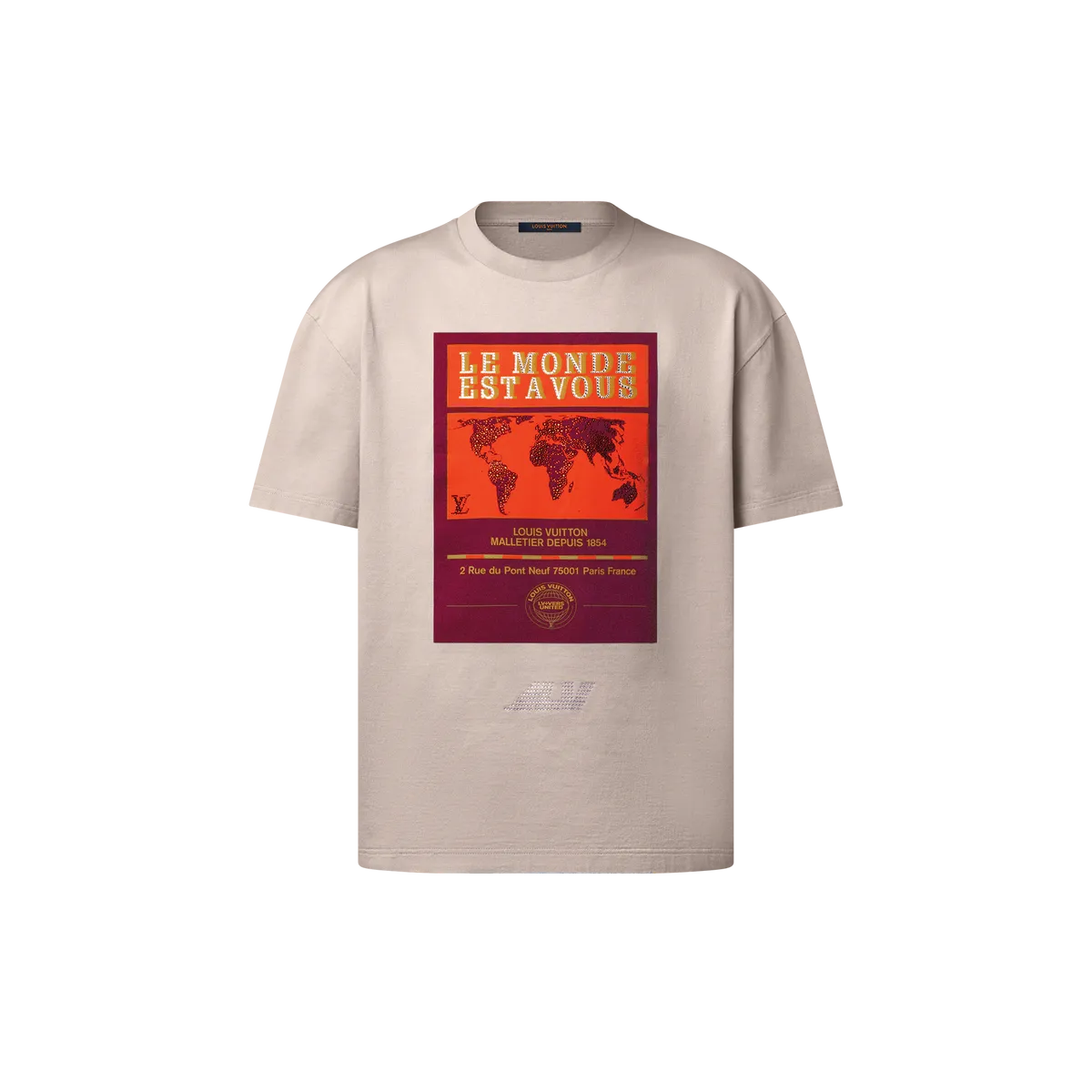 Louis Vuitton Embellished Graphic Cotton T-Shirt
