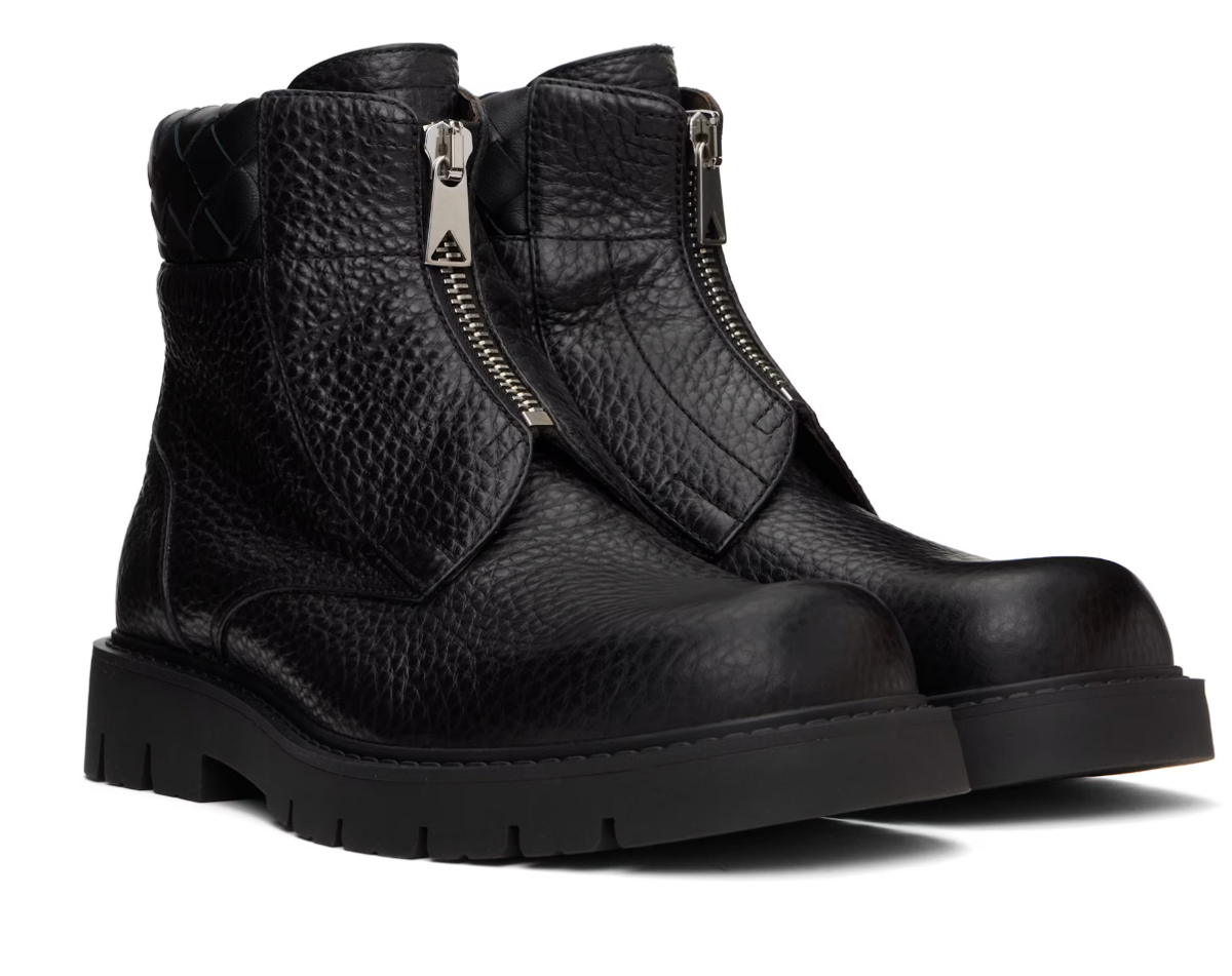 Bottega Veneta Black Haddock Ankle Boots
