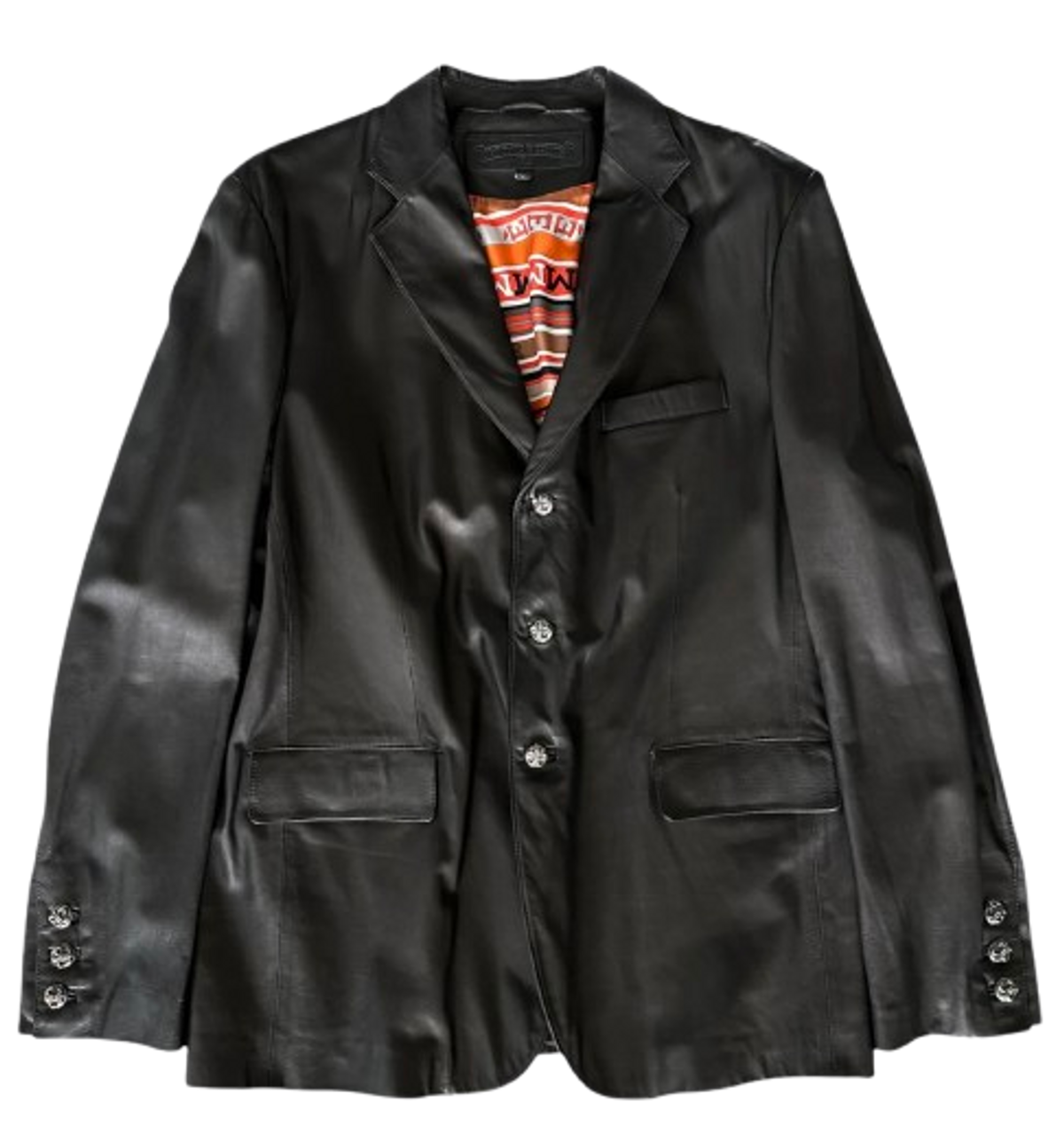 Chrome Hearts Black Leather Custom Order Blazer Jacket