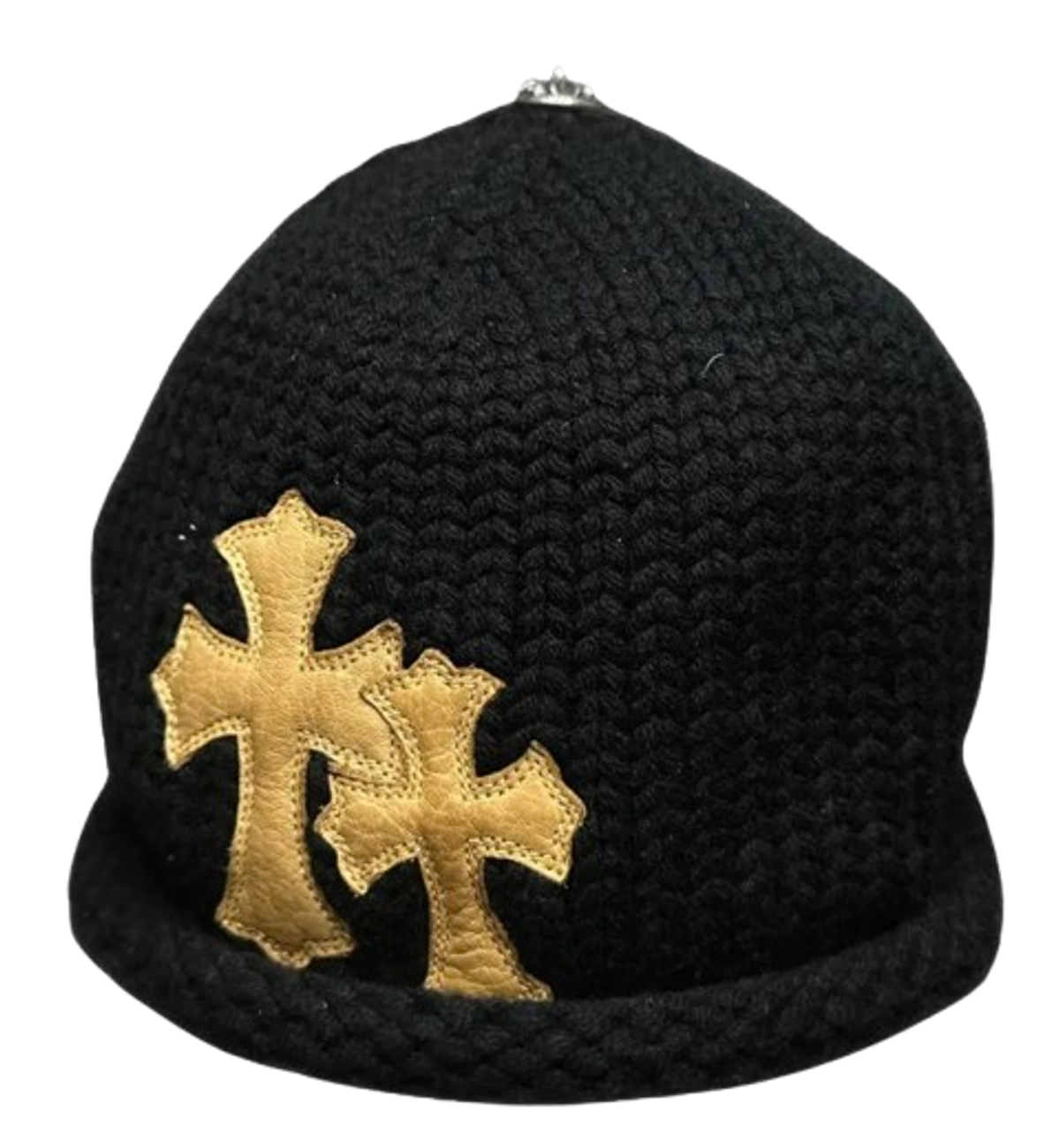 Chrome Hearts Two Cross Patches Knited Beanie Hat