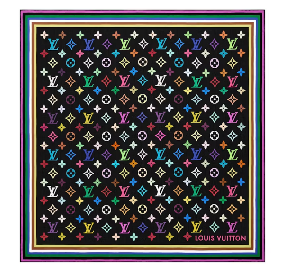 Louis Vuitton × Takashi Murakami Square 55 Black Multicolored