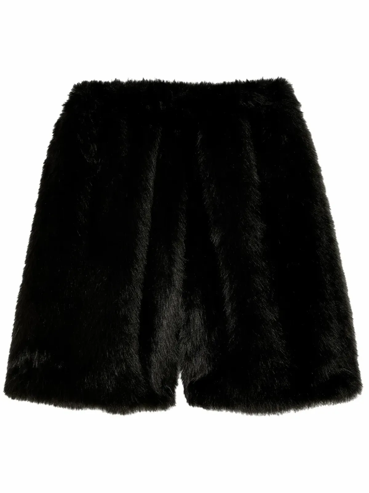 Simone Rocha Black Boxing Faux-Fur Shorts