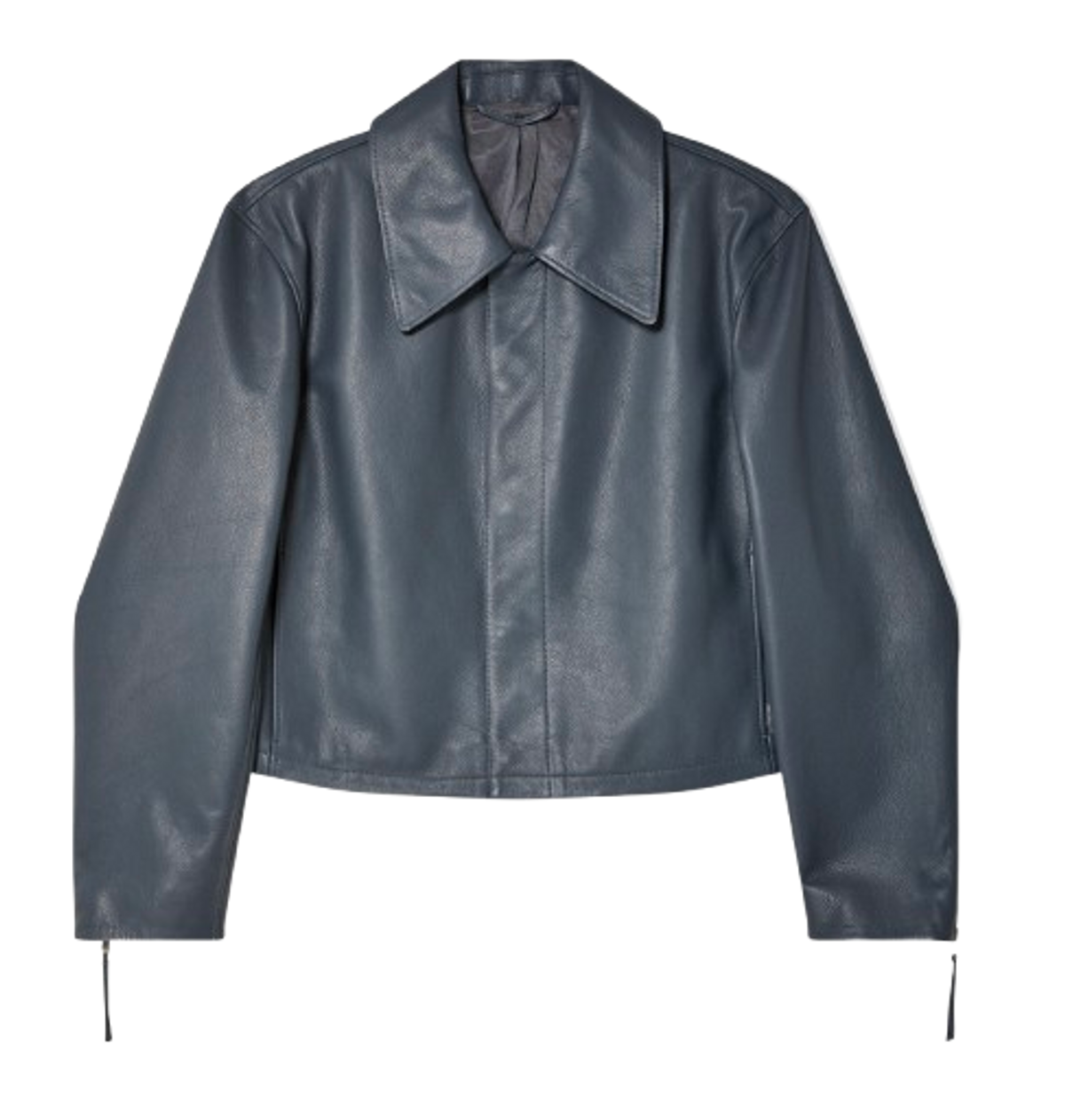 Lemaire Boxy Cropped Jacket Steel Blue