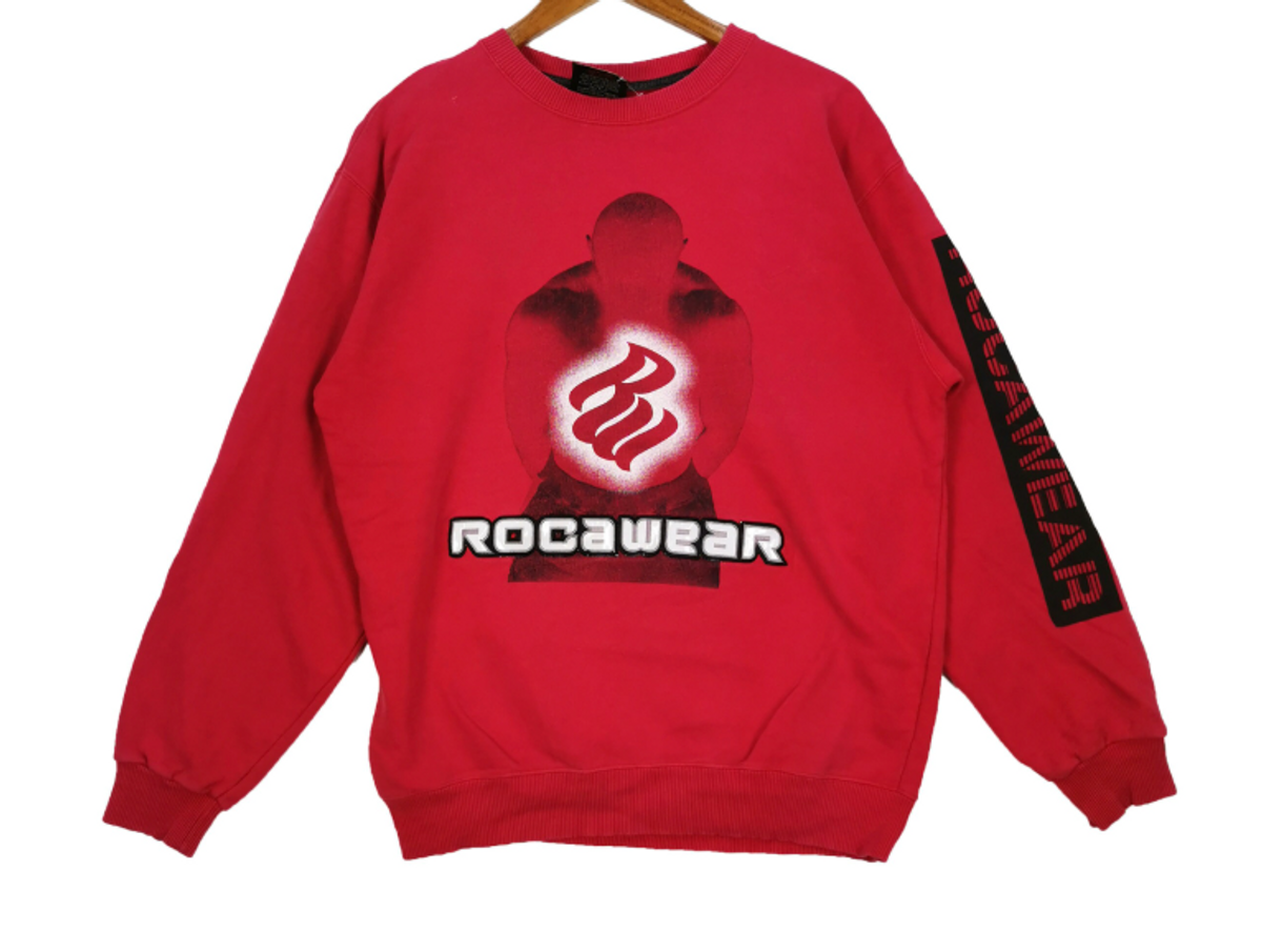 Vintage × Rocawear 90s Roca Wear Spellout Logo Print Sweatshirt