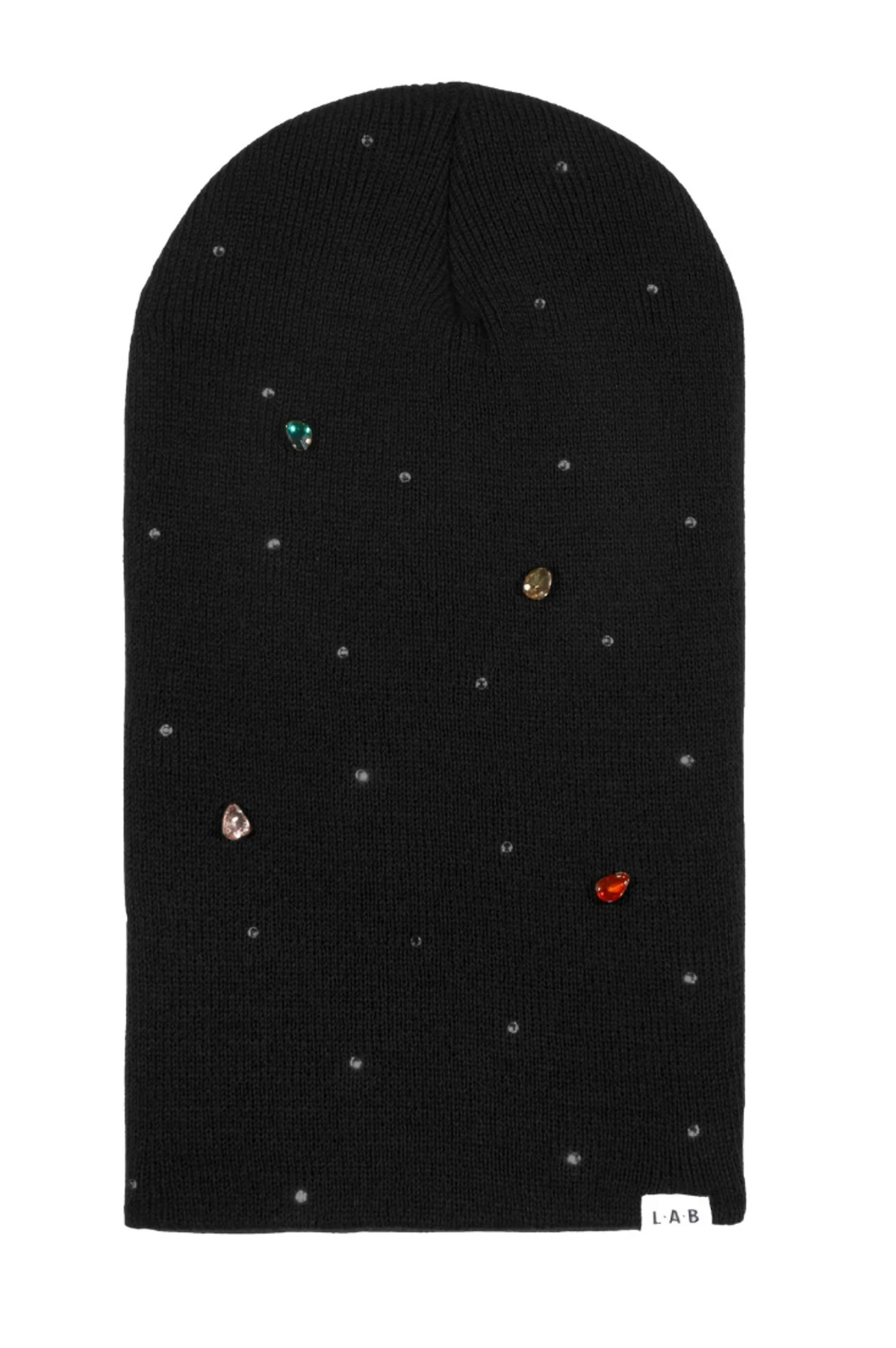 Lab Online Black Starburst Swarovski Slouchy Beanie