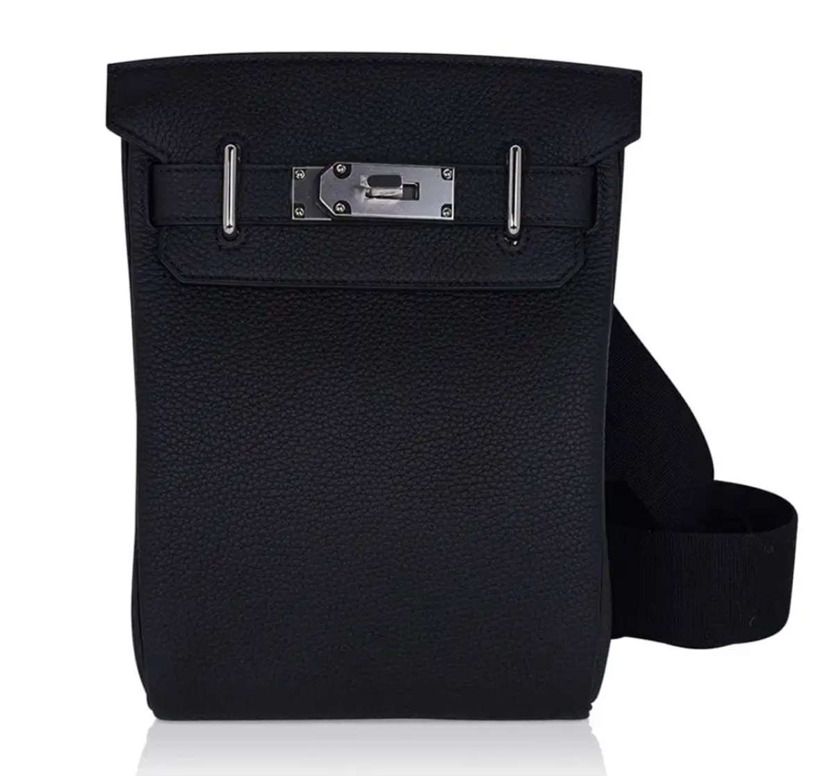 Hermes Hac a Dos PM Backpack Bag Black Togo Leather with Palladium Hardware