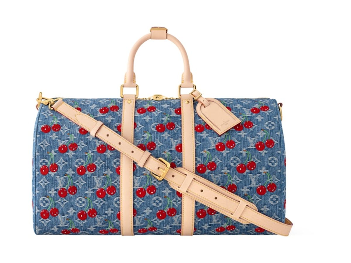Louis Vuitton × Takashi Murakami Cherry Keepall Bandouliere 45 Denim Monogram