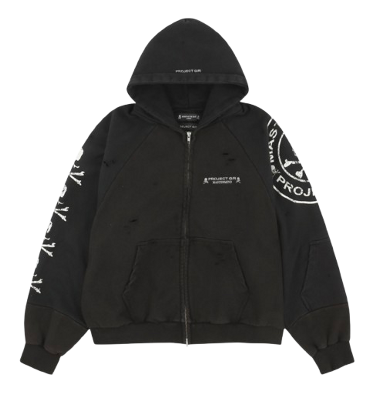 Mastermind × Project Gr Man Logo-print Hoodie In Black | WHAT'S ON