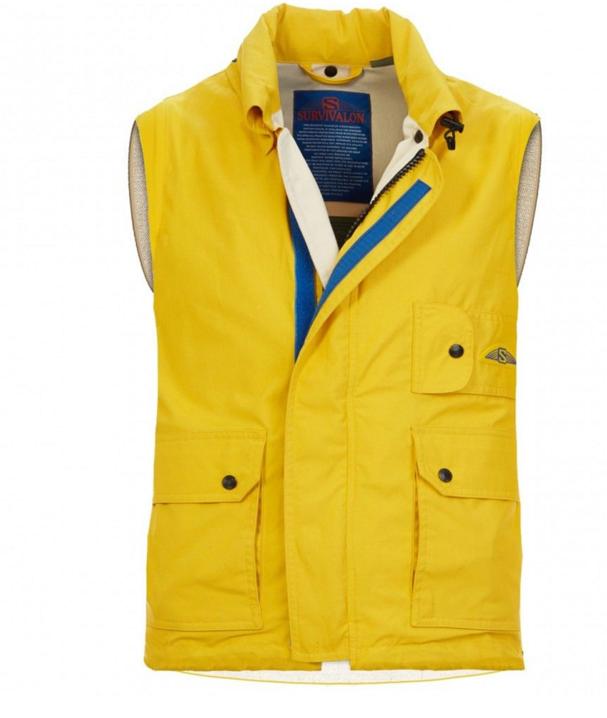 Survivalon Classic Relaxed Fit Water Repellent Vest - Yellow Contrast