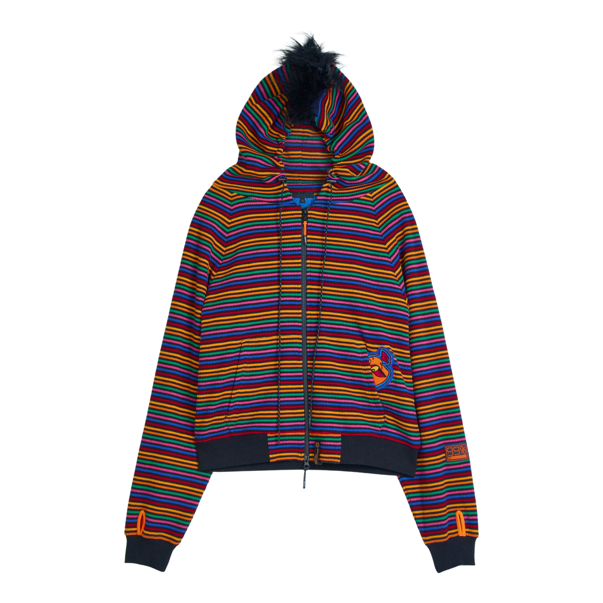 99%IS Ribbed Fine! Apple Mohican Hoodie