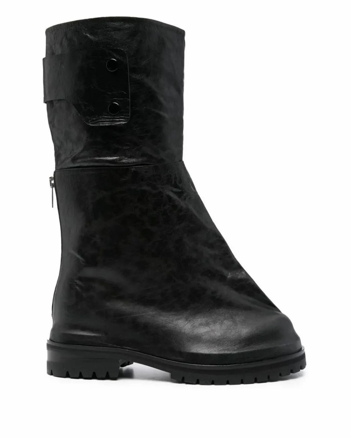 424 Paper Leather Marathon Overlay Boot Black