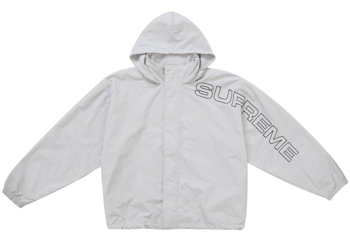 Supreme Spellout Embroidered Track Jacket In Grey